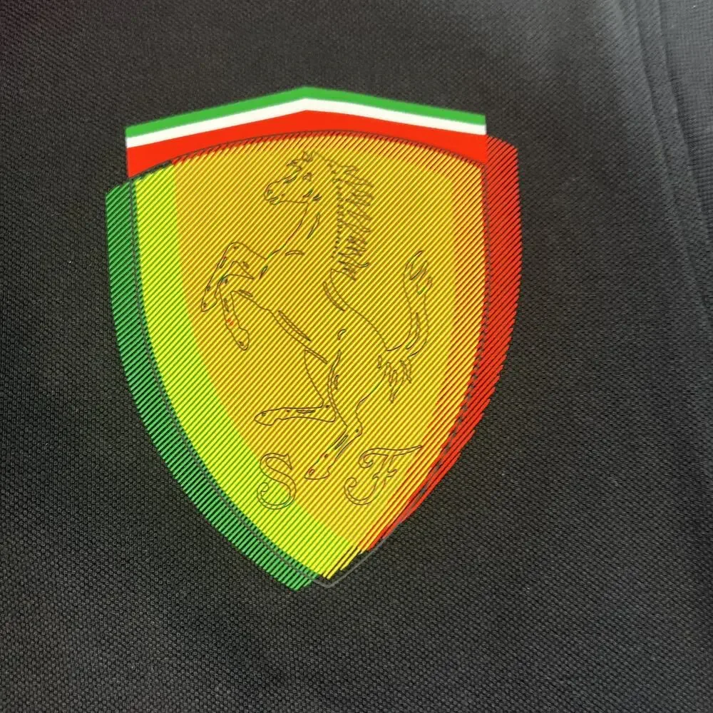 Ferrari Polo Shirt Mens F1 Black Red Prancing Big Horse L Crest Short Sleeve - Picture 3 of 14